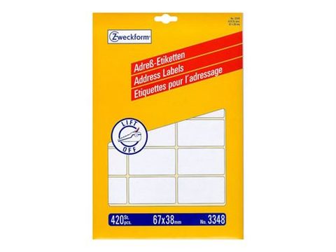 Avery Zweckform Etiquette d'adresse, 67 x 38 mm, sur feuille