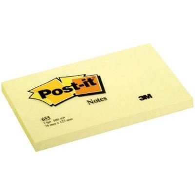 Post It Notes repositionnables 76 x 127 mm - Jaune - Lot 12 blocs de 100 feuilles