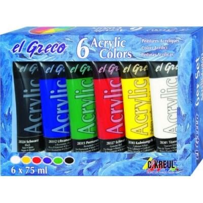 Kreul C.kreul peintute acrylique el greco, 75 ml, kit de 6 28260