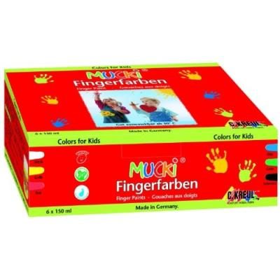 Kreul C.kreul gouaches aux doigts mucki, 150 ml, kit de 6