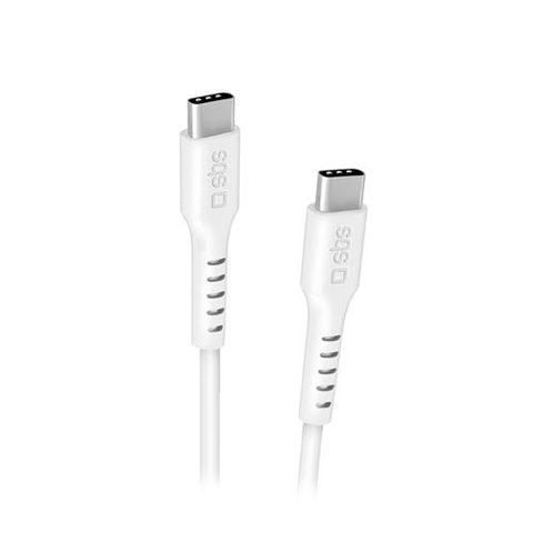 SBS Câble de données et de charge 1,5 m blanc - Connecteurs USB-C pour Power Delivery 100W-SBS