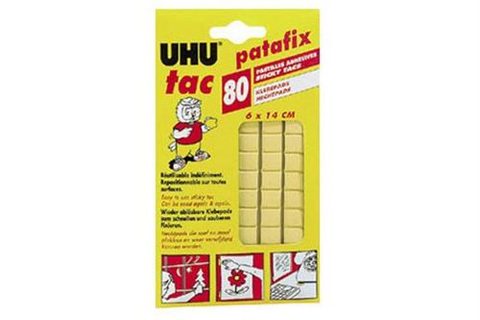 UHU Pastille adhésives Patafix jaune, 80 pièces