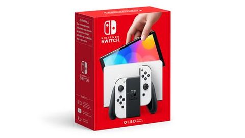 Nintendo Switch (modèle OLED) avec manettes Joy-Con bleu néon / rouge néon
