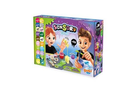 Buki Slime sensoriel 20 pots avec outils et tapis silicone