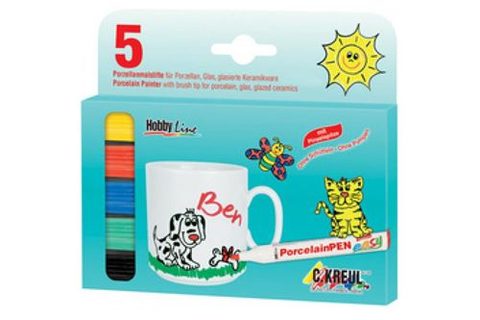 Kreul Crayons à porcelaine à pointe fine (pack b) - lot de 5 c. 16300