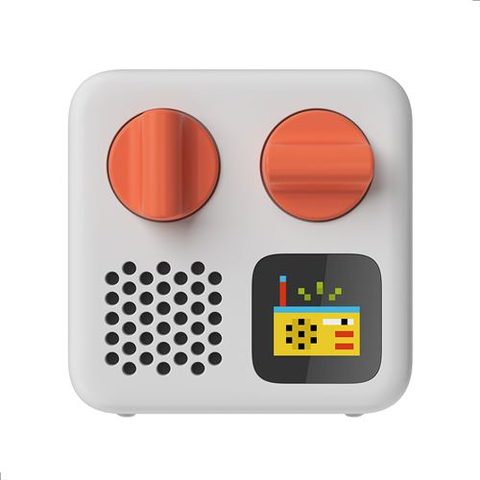 Yoto Lecteur Audio Nomade Mini Plastique Blanc Avec Boutons Orange 10 X 10 X 8 Cm
