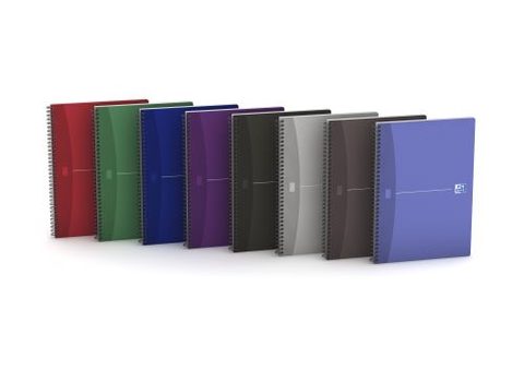 Oxford Cahier à spirale Office Essentials A4 21 x 29,7 cm - 90g - Petits carreaux 5x5 - 180 pages
