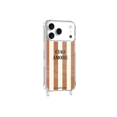 La Coque Française Coque imprimée MagSafe Ciao Amore avec anneau Beige pour iPhone 17 Pro Max