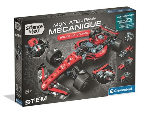 Clementoni Bolide de course Atelier mécanique 370+ pièces multimodèle Châssis aérodynamique