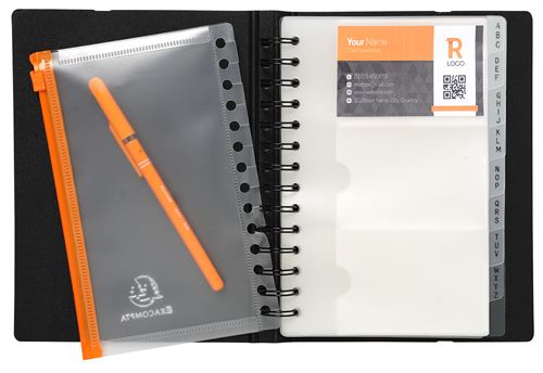 Exacompta Porte-cartes de visite Exactive Exacard, 20 pochettes amovibles, 200 x 145 mm