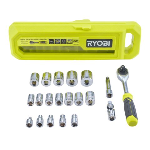 Ryobi jeu de clés mixtes et douilles - 20 pièces