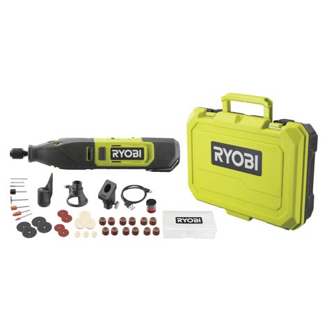 Ryobi Mini-outil multifonction - 12V - 5 000-35 000 tr/min - Changement daccessoires sans outil - C avec 35 accessoires