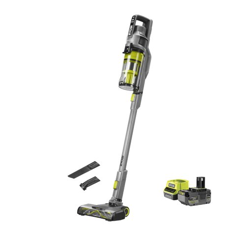 Ryobi Aspirateur Balai Brushless 18v - 90 Aw - Batterie 4,0ah - Chargeur Rapide - Rs
