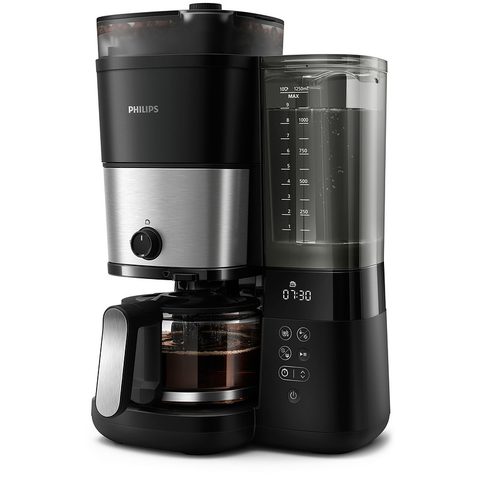 Philips Cafetière filtre - HD7888/01 - Grind & Brew avec broyeur - 1.25L - Métal