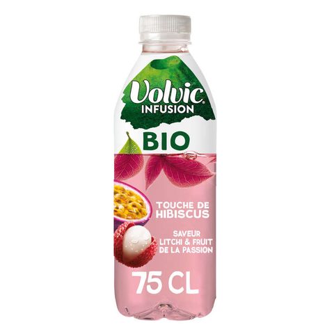 Volvic infusion hibiscus litchi & passion bio 75cl