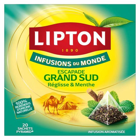 Lipton infusion grand sud réglisse menthe en sachets pyramide x20