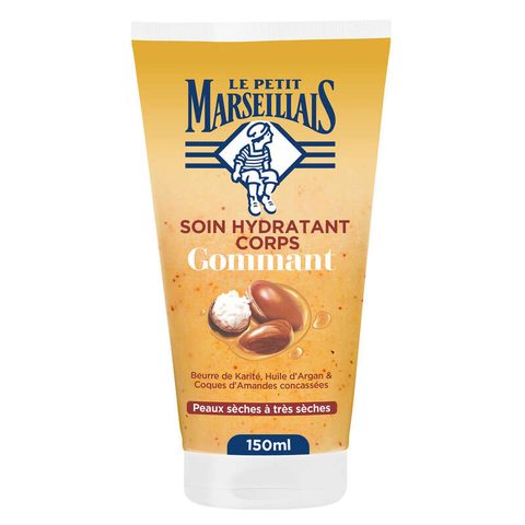 Le Petit Marseillais Soin Hydratant Gommant Corps Karité, Sucre Roux Et Huile D'Argan Tube 150 ml