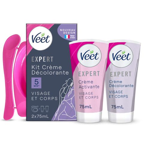 Veet Crème Décolorante Visage et Corps Toutes Peaux (2 x 75ml)