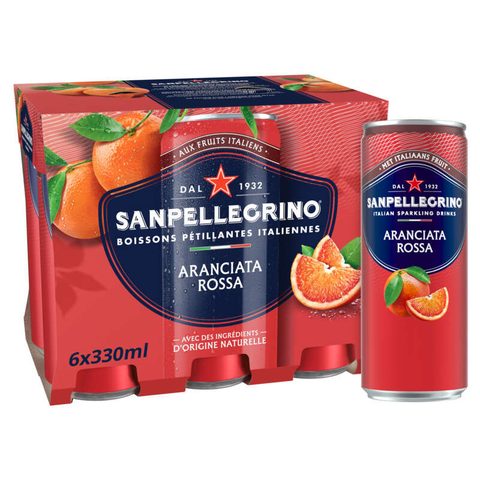 SAN Pellegrino Boisson pétillante à l'orange sanguine - 6 x 330 ml