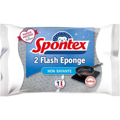 Spontex Éponges à Récurer Anti-Rayures, Lot de 2