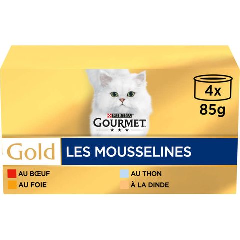 Gourmet Gold Purina les mousselines mousses pour chat 4x85g