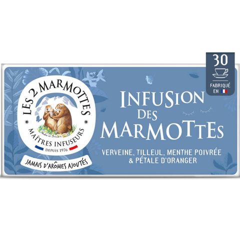 Les 2 Marmottes infusion tilleul & verveine 30 sachets 46g