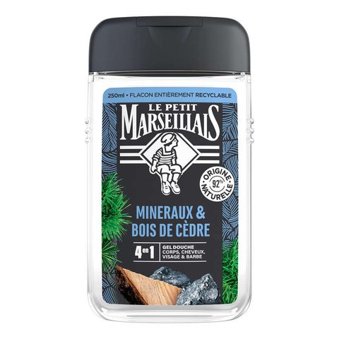 Le Petit Marseillais gel douche minéraux et bois de cèdre 250ml