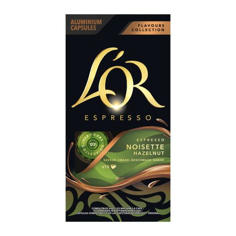 L'Or Café Capsules Saveur Noisette Intensité 6 Compatibles Nespresso la boîte de 10 capsules