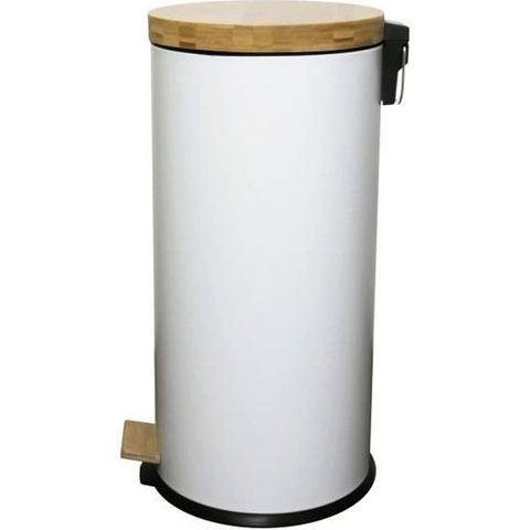Kitchen Move Poubelle de Cuisine à Pédale - FOREST - 30 L - Blanc Mat
