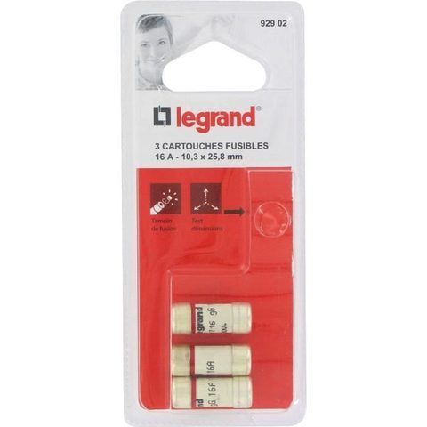 Legrand 3 fusibles céramique 10.3 x 25.8 mm avec voyant