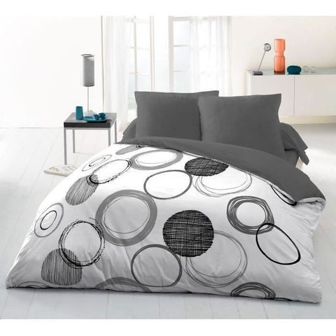 Home Linge Passion Parure de couette microfibre Audace - 1 housse de couette 220 x 240 cm + 2 taies d'oreiller 63 x 63 cm
