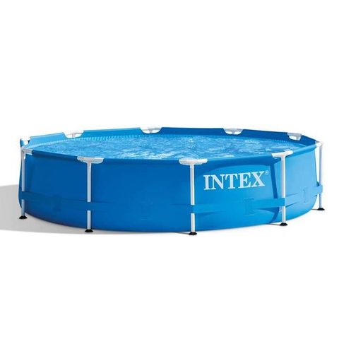 Intex Kit Piscine hors sol tubulaire - Metal Frame - 305 x 76 cm - Ronde (Livrée avec pompe et cartouche) - 28202NP