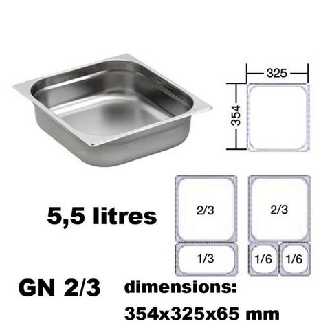 Aps Bac Inox GN 2/3 355 x 325 x 65 mm