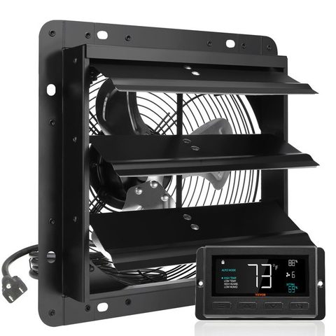Vevor Ventilateur dextraction à Volets-VEVOR-25 4 cm-Contrôleur de Température et dhumidité-Réglable à Vitesse Variable-Serre-Garage