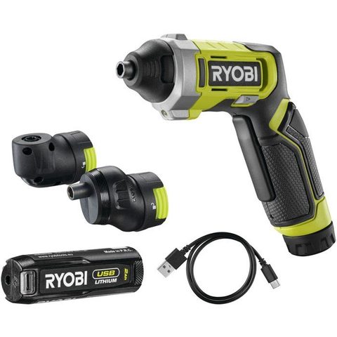 Ryobi Tournevis 4V USB Lithium angles et tiroirs - batterie 2Ah + chargeur - RSD4-120TA2