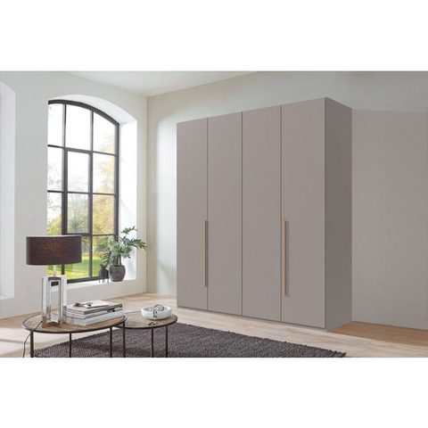 Wimex Armoire de chambre - LONDON - Couleur Gris Sahara - 4 portes battantes - 3 tiroirs - 180 x 58 x 208 cm