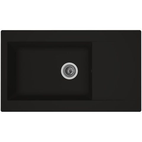 Stradour Evier cuisine a encastrer 1 grand bac + 1 egouttoir Einna - Resine - 86 x 50 cm