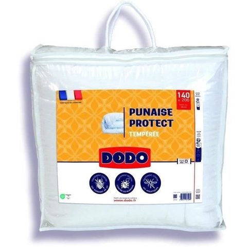Dodo Couette tempérée 140x200 cm - 1 personne - Protection anti punaise, anti acarien - 300G/m² - Blanc - Fabriqué en France