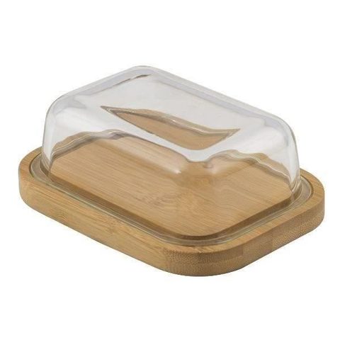 Point Virgule Beurrier Bambou Label Fsc 16x13cm Couvercle Verre