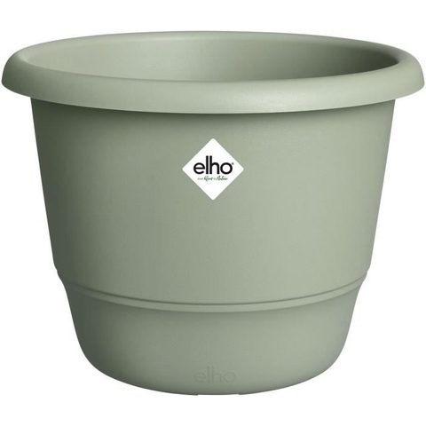 Elho Pot de fleurs - Amiga Rond 25 - Vert - L 25 x B 24.5 x H 18 cm - Extérieur - 100% recyclé