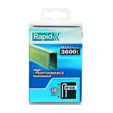 Rapid 3600 agrafes n°606 18mm galvanisées