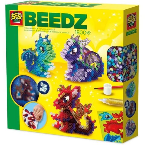 Ses Creative Perles A Repasser - Dragons - Fabrique 3 Types De Dragons En 3d