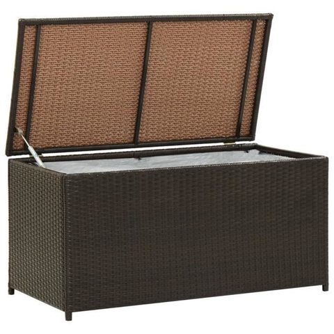 Vidaxl Boîte de rangement de jardin Résine tressée 100x50x50 cm