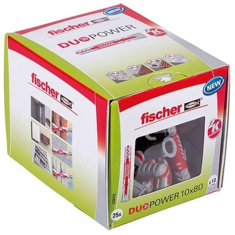 Fischer Cheville tous matériaux DuoPower 10x80 - Boîte de 25 - 538242