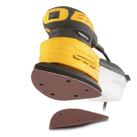 PowerPlus Ponceuse à main - POWDP50200 - 180 W - Pour gaucher et droitier - Livrée avec 5 feuilles de papier abrasif