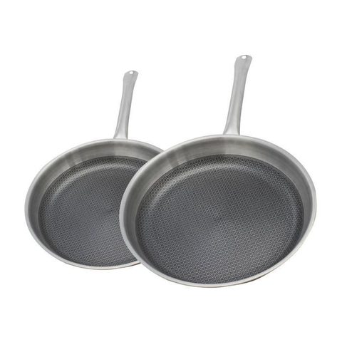 Elo Set de 2 poêles de cuisson 24/28 cm en inox avec revêtement antiadhésif sans PFAS Relief Solution