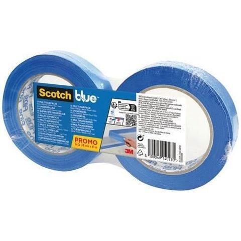 Scotch-Blue 2 Rubans de Masquage premium Multi-Surfaces Bleu 24 mm x 41 m