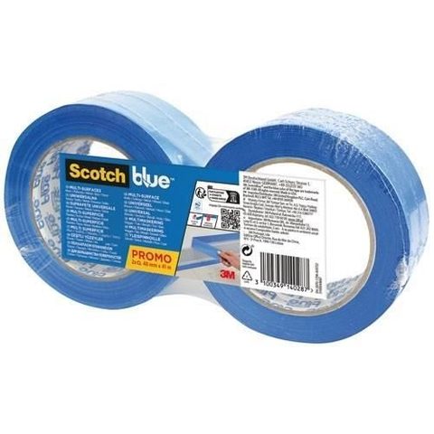 ScotchBlue Ruban de Masquage Multi-Surfaces ScotchBlue - Lot de 2 - PEFC - Cut Case Bleu 41m x 48mm