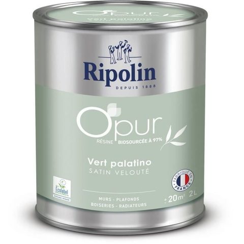Ripolin Opur murs boiseries radiateurs vert palatino satin velouté - 2 L