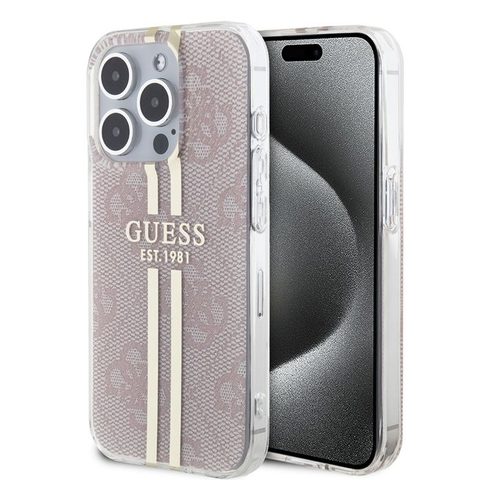 Guess Coque Hardcase IML 4G Stripe pour iPhone 15 Pro